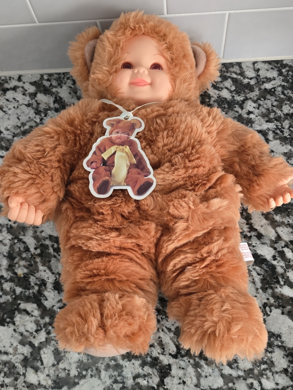Anne Geddes Baby Bear Plush Doll Brown